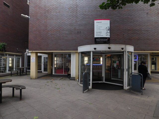 Entrance to the Chaucer Building at Nottingham Trent University